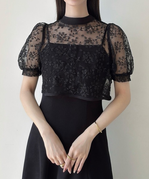 「Meiru」 コンビワンピース MEDIUM チャコール レディース_画像9