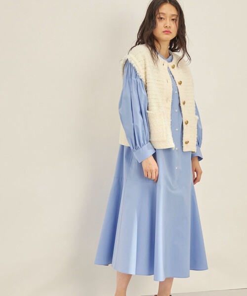 バルマン　美品　ワンピース　水色　ブルー LAUT BLUE(ラウトブルー)グラデーションタイダイ柄マキシ