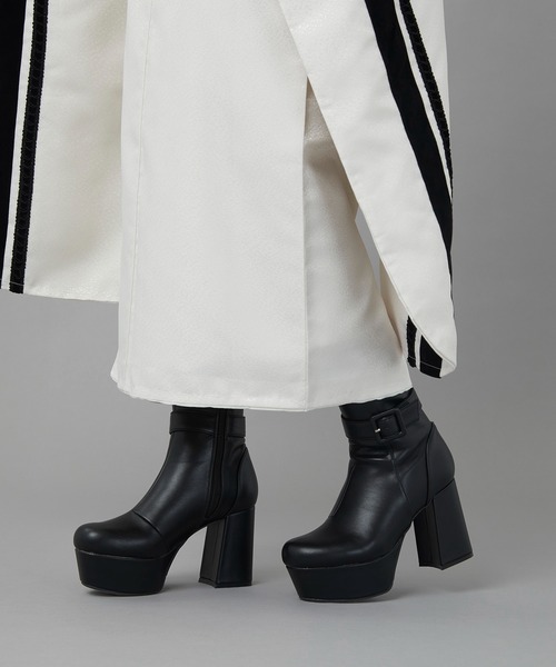 byあしながおじさん ブーツ 厚底チャンキーヒールブーツ 8710541
