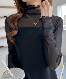 COCOMOMO tシャツ 「裏起毛」 ハイネック シアートップス
