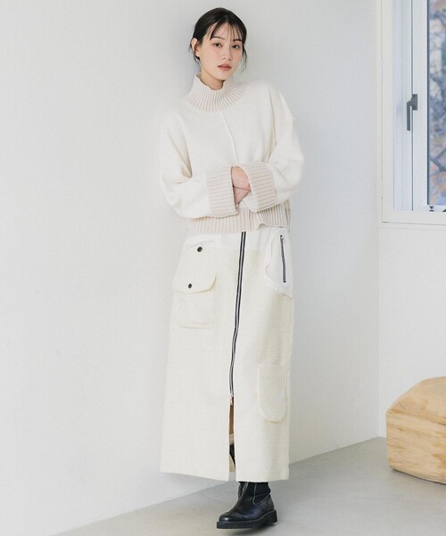 PUBLIC TOKYO（パブリックトウキョウ） スカート ツイードコンビ