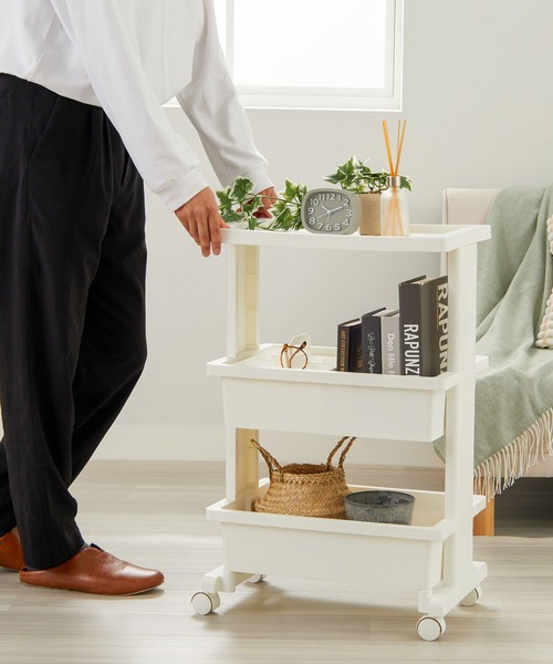 iellio 収納 日本製リセ テーブルワゴン3段 : ZOZOTOWN Yahoo!店