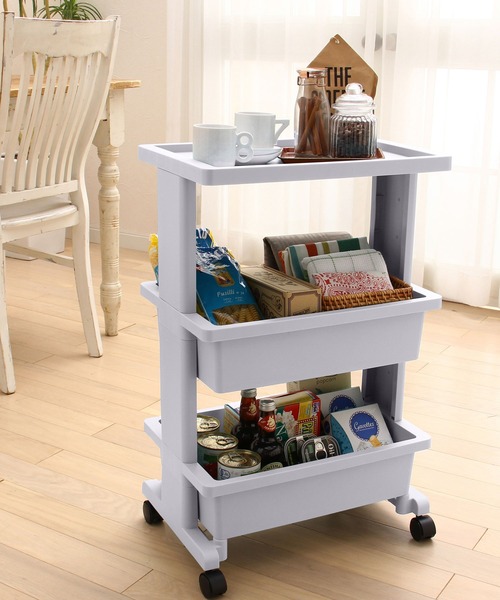 iellio 収納 日本製リセ テーブルワゴン3段 : ZOZOTOWN Yahoo!店