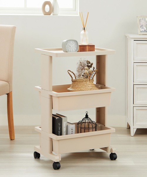 iellio 収納 日本製リセ テーブルワゴン3段 : ZOZOTOWN Yahoo!店