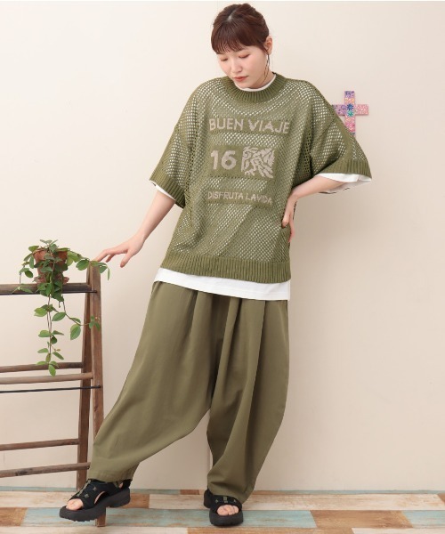 初売りセール チチカカ tシャツ レディース メッシュニットロゴプルオーバー ヨガ・ピラティス