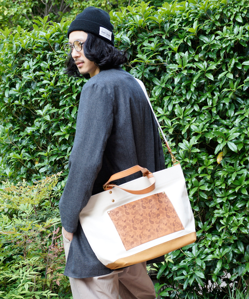 MSPC トートバッグ　Woolrich ヌメ革 Butler Verner Sails トートバッグ Sails/本ヌメ革 ペイズリー