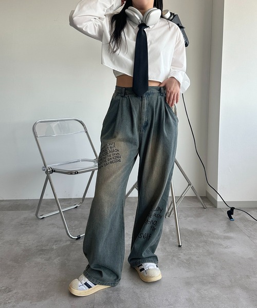 apres jour mignon ブラウス シャツ ネクタイ付きクロップド
