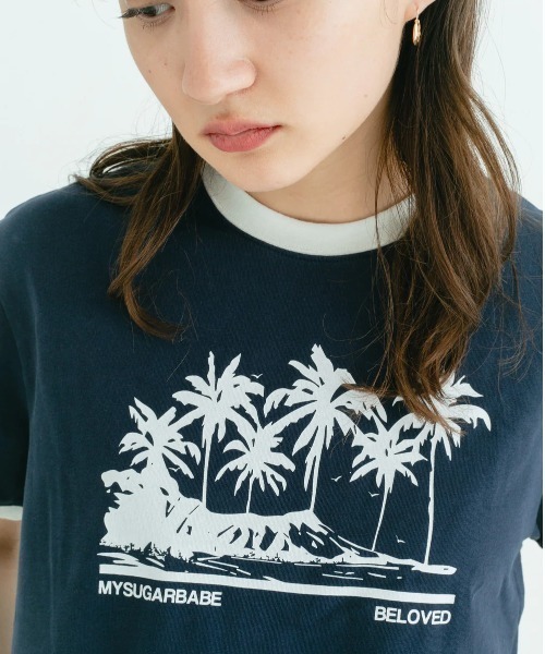 My Sugar Babe（マイシュガーベイブ） tシャツ MSB palm tree print