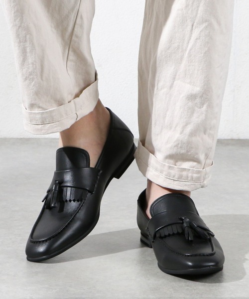 AAA+（サンエープラス） ローファー 踵が踏めるタッセルローファー