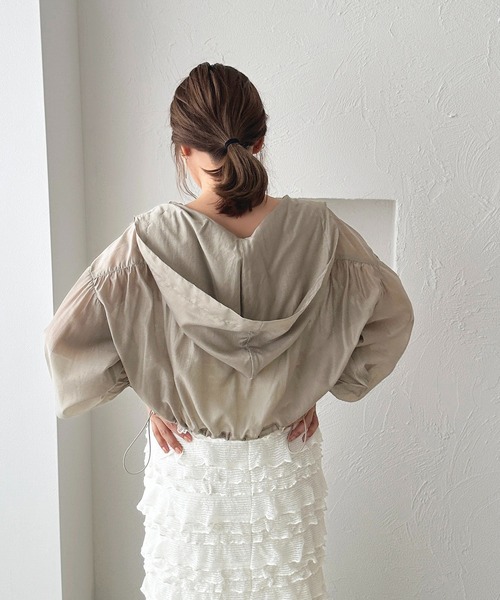 apres jour パーカー 「apres mimi」WZIPシアーパーカー