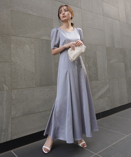 anuans（アニュアンス） 半袖ワンピース SMALL グレー レディース