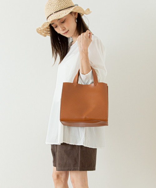 れみ RENAME（リネーム） トートバッグ カウレザー 本革 スクエア ミニ