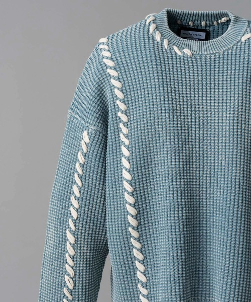 ニット・セーター IONSEOUL Waffle Combi Knit JE084 MAISON SPECIAL セーター ニット 「UNISEX」Oni-Waffle Chemical
