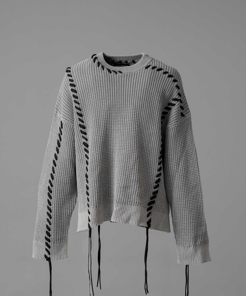 ニット・セーター IONSEOUL Waffle Combi Knit JE084 MAISON SPECIAL セーター ニット 「UNISEX」Oni-Waffle