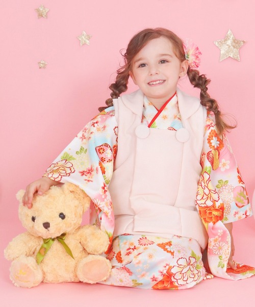 KYOETSU 着物 3歳七五三着物9点セット 無地被布 キッズ 子供