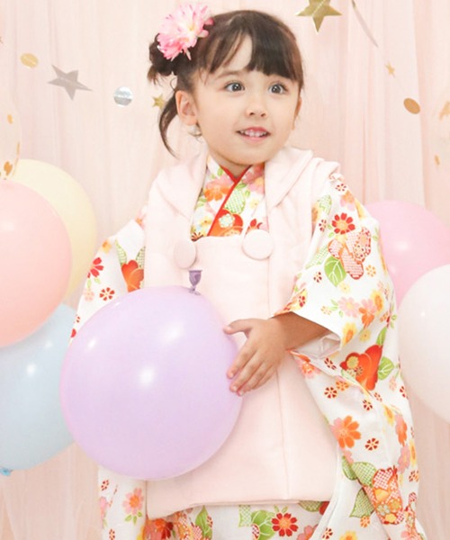 （新品、未着用）　KYOETSU 七五三 3歳 女の子 着物 KYOETSU 着物 3歳七五三着物9点セット 無地被布 キッズ 子供