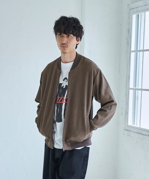 RONEL ブルゾン アウター フェイクスエードブルゾン メンズ
