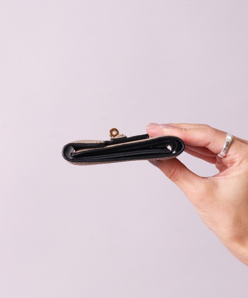 BAYBLO 財布 (SB)レザータッチ ひねり金具 アクセント 二つ折り 財布