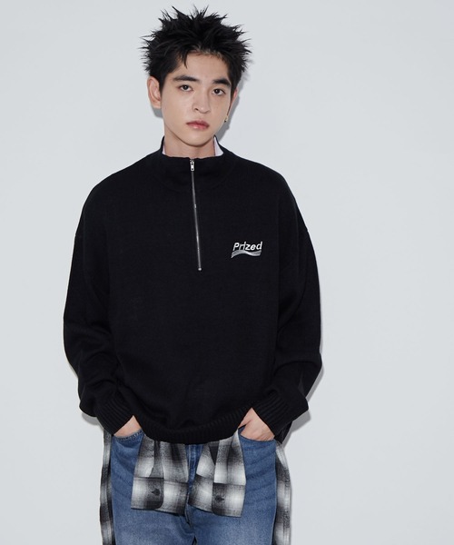 WEGO（ウィゴー） セーター ニット WEGO/ワンポイントハーフジッププル