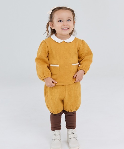 ハンドメイドオーダーメイド子供服 フレアシャツセットアップ セットアップ 「セットアップ」クッキーレイヤードトップス
