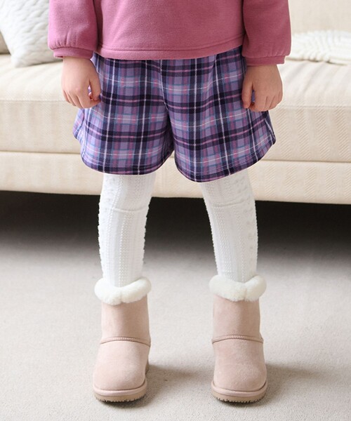 ANY（エニィ） パンツ 裏シャギーチェックショートパンツ キッズ 子供