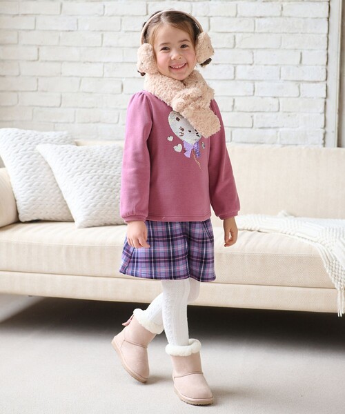 ANY（エニィ） パンツ 裏シャギーチェックショートパンツ キッズ 子供