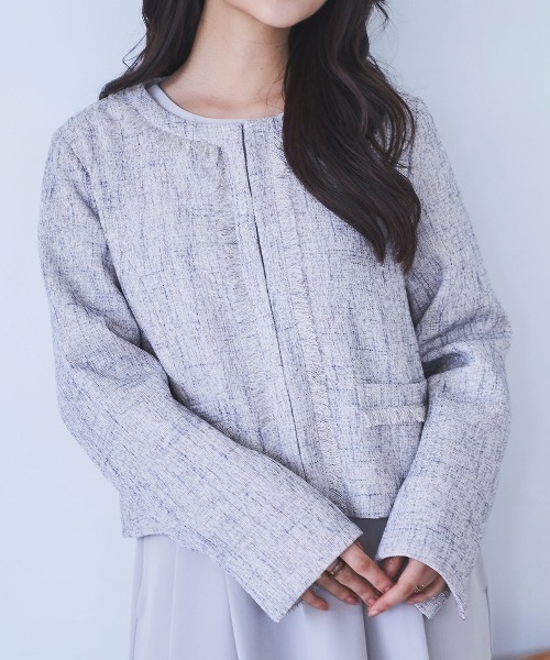 150㎝前後の小柄さんサイズ】ショート丈 フリンジツイード