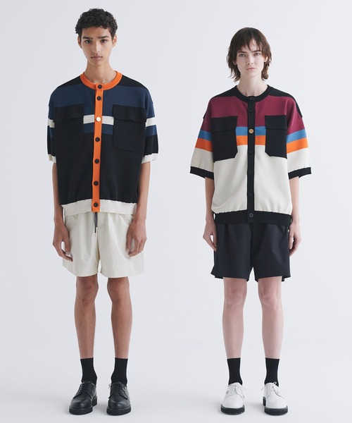 CULLNI セーター ニット Collarless Buttoned Short Sleeve Knit