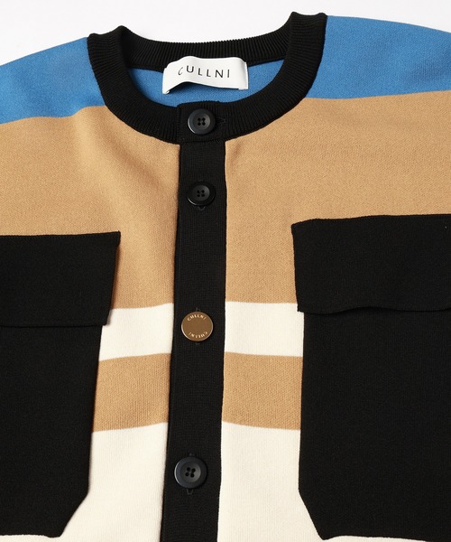 CULLNI セーター ニット Collarless Buttoned Short Sleeve Knit