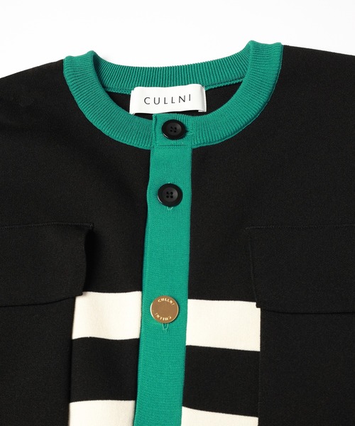 CULLNI セーター ニット Collarless Buttoned Short Sleeve Knit
