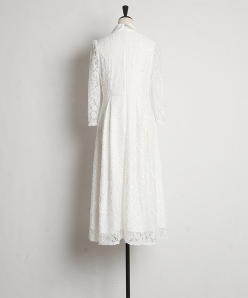 tocco closet ワンピース パール釦パネルライン襟付きレース