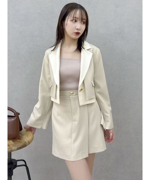 dazzlin スカート 「セットアップ対応」レイヤーハイウエストミニ  