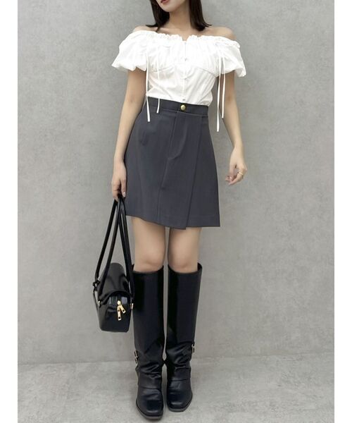 dazzlin スカート 「セットアップ対応」レイヤーハイウエストミニ  