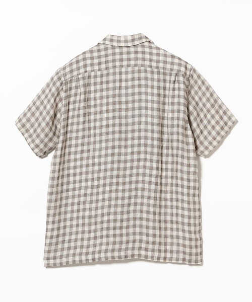 BEAMS+ リネン100% BD チェック シャツ 日本製 Lサイズ BEAMS PLUS（ビームス プラス）B.D. Gingham Check Linen