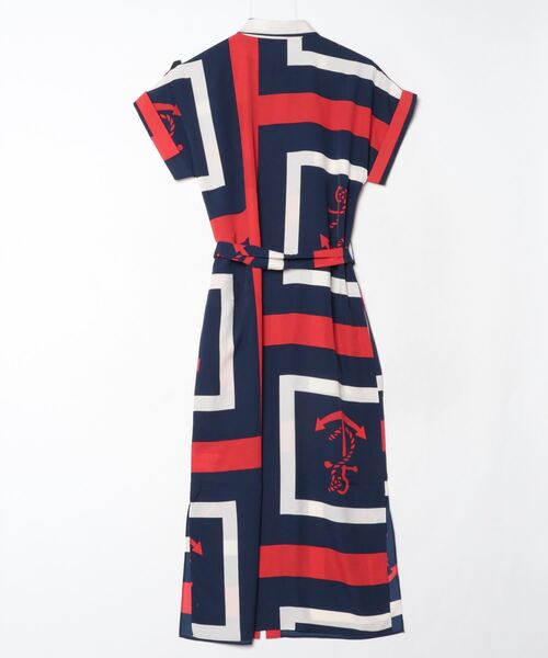 新作☆Ralph Lauren Belting-Print シャツ ワンピース LAUREN RALPH シャツワンピース アンカープリント ベルテッド