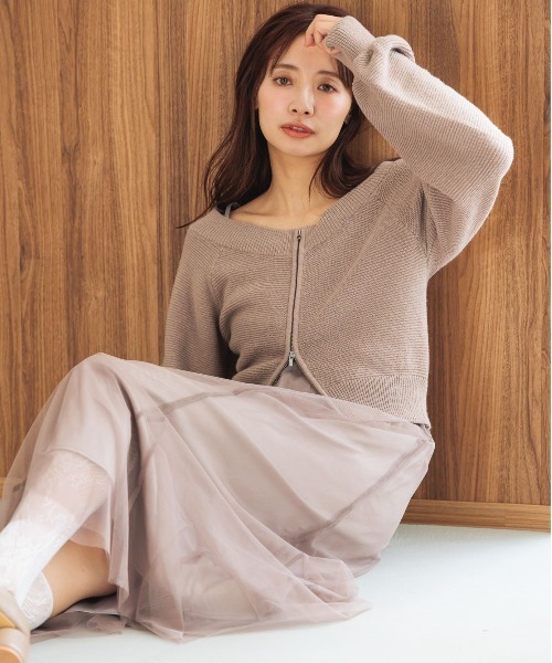 mysty woman（ミスティウーマン） ワンピース Wジップカーディガン