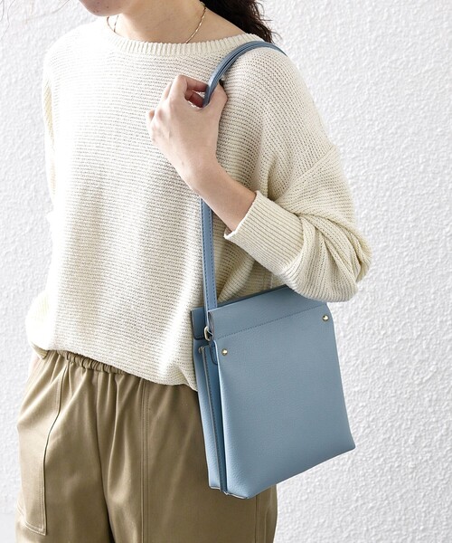 SHIPS any ショルダーバッグ バッグ any: スタッズ スクエア