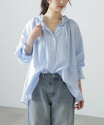 FREE'S MART ブラウス シャツ 「MFM」ストライプフリルシャツ