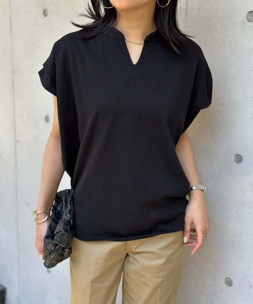 tシャツ キーネックオーバープルオーバー レディース CIENA tシャツ キーネックショルダータックプルオーバー