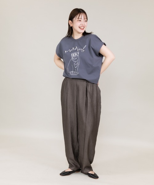 tシャツ 「meeny miny」「旭山動物園応援商品」マヌルネコパールTシャツ レディース meeny miny】【旭山動物園応援商品】マヌルネコパールTシャツ（T