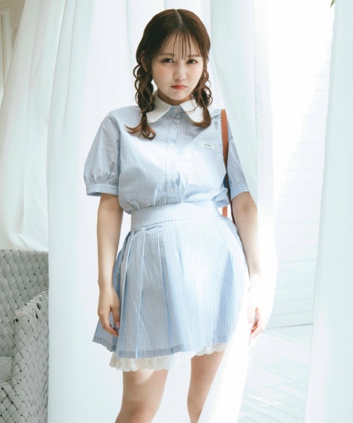 【美品】銀座サエグサ Sayegusa セーラーワンピース 2way ストライプ TITTY＆CO. ワンピース セーラーストライプセットアップ