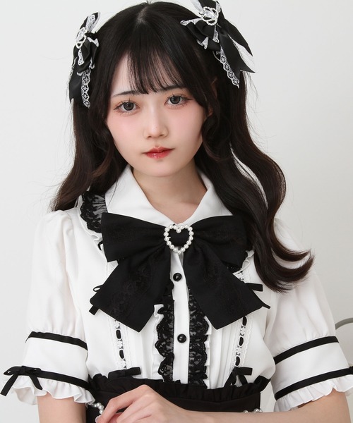 【新品・美品】DearMyLove はしごレースリボンフリルブラウス☆おまけ付き はしごレースフリルリボンブラウス – レディースファッション