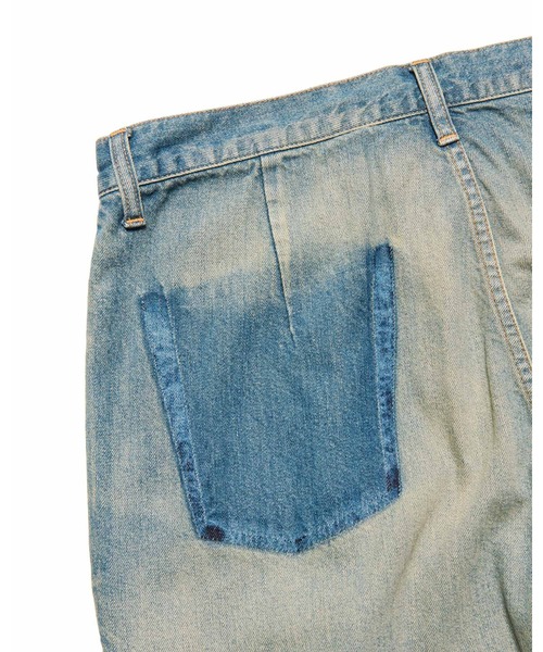 ワイドパンツ ジーンズ FADE DENIM BOLD-FIT TUCK JEANS メンズ レディースの画像