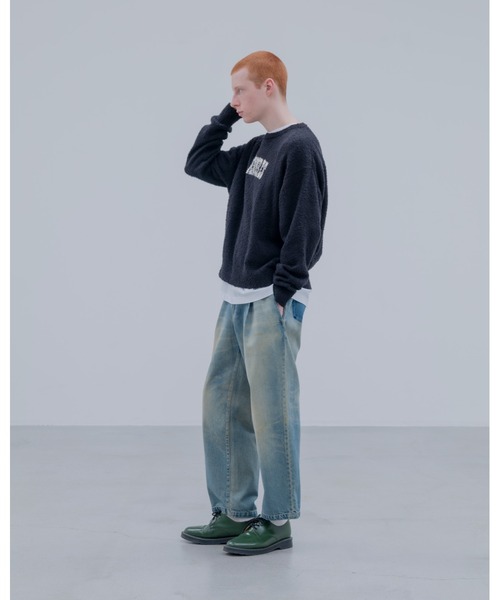 ワイドパンツ ジーンズ FADE DENIM BOLD-FIT TUCK JEANS メンズ レディースの画像
