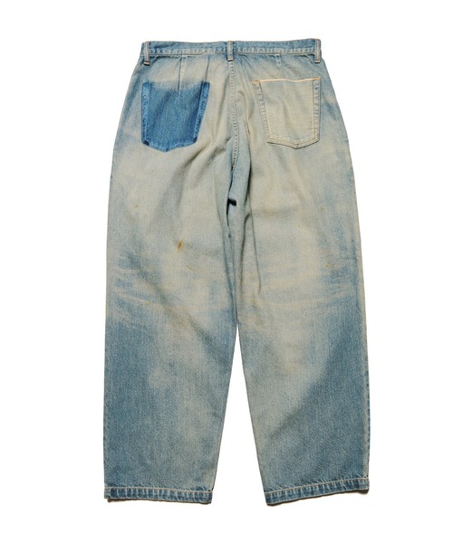 ワイドパンツ ジーンズ FADE DENIM BOLD-FIT TUCK JEANS メンズ レディースの画像