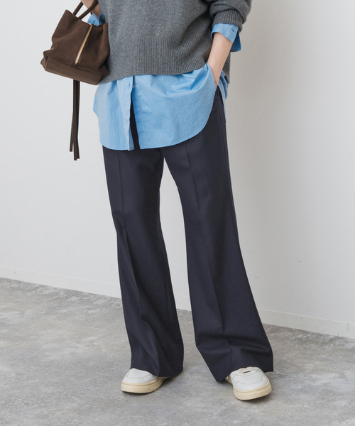 Spick＆Span スラックス パンツ 「手洗い可」ウールブレンドフレア