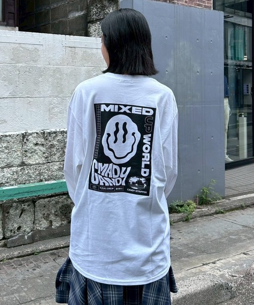 CANDY STRIPPER ストライプ クマ 長袖Tシャツ Candy Stripper（キャンディーストリッパー） tシャツ MAD CANDY L/S T