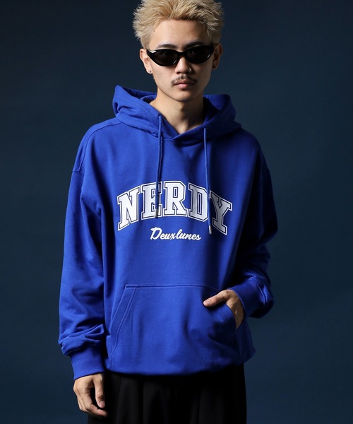 NERDY パーカー アウトラインアーチロゴフーディー メンズ レディース