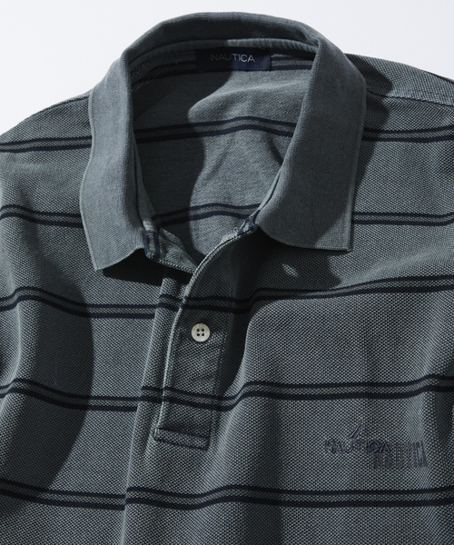 「NAUTICA」 半袖ポロシャツ LARGE ネイビー メンズ