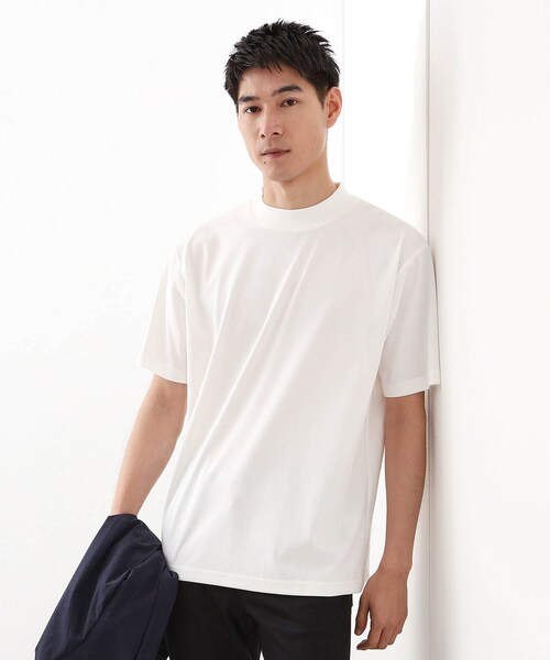 THE SHOP TK tシャツ モックネックプレーティング半袖Tシャツ 「接触冷